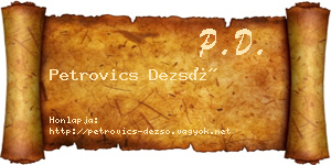 Petrovics Dezső névjegykártya