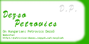 dezso petrovics business card