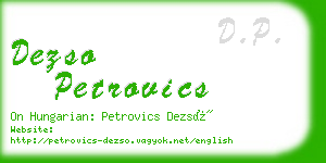 dezso petrovics business card